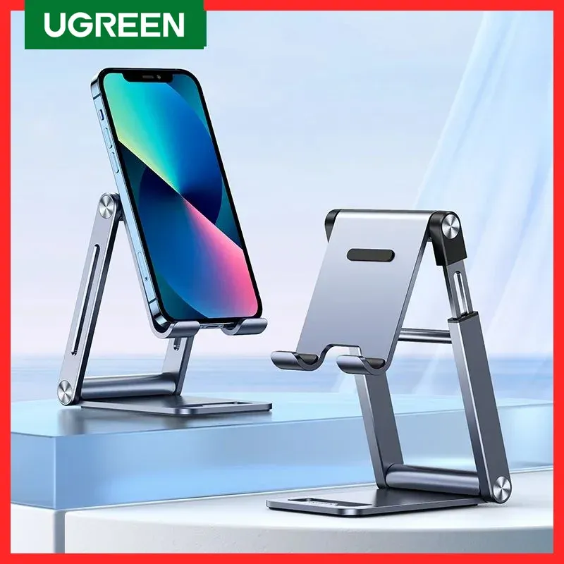 Stands ugreen telefoonstandaard aluminium mobiele telefoon verstelbare bureau telefoonhouder voor iPhone 15 14 13 12 Pro Max Xiaomi Samsung tabletondersteuning