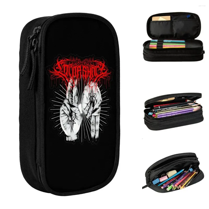 Lorna Shore American Deathcore Band Rock Lápis Pen Bag Pen Student Storage Storage Supplies Gifts Lápisoses Lápis