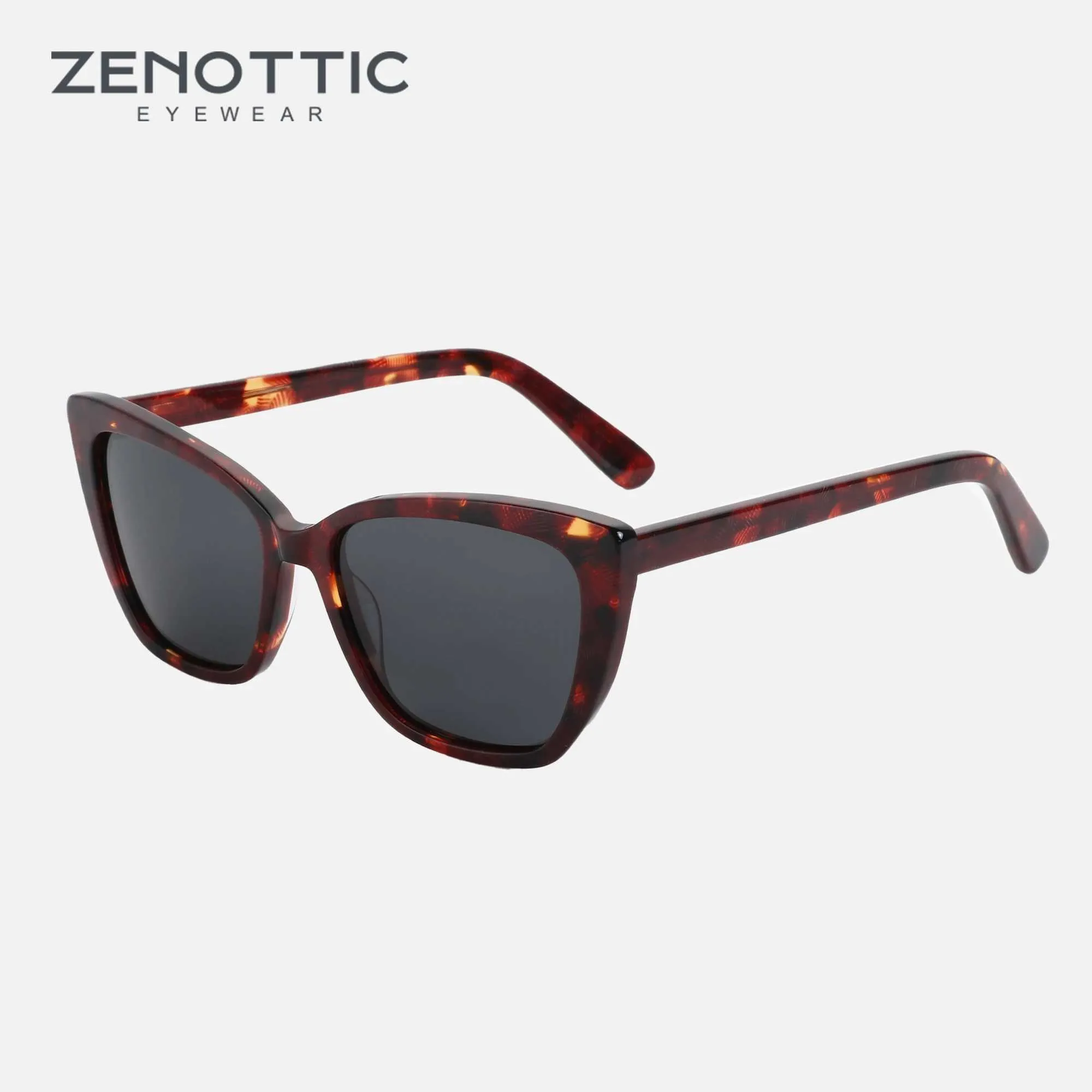 Sunglasses ZENOTTIC 2023 Retro Polarized Sunglasses for Womens Retro Shadow 100% UV Protection Fashion Cat Eye Acetate Sunglasses Tren J240423