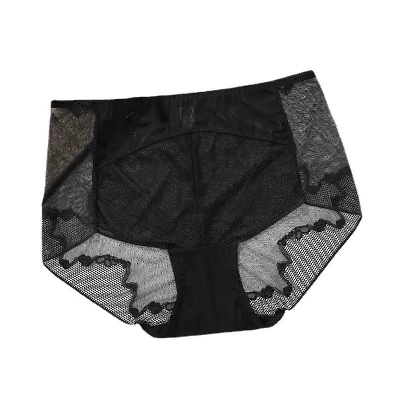 Briefes culotte de grande taille haute taille sous-vêtements pour femmes sensation de maille ultra-mince respirant nombril mince coton entre femmes, scénaristes y24042576el