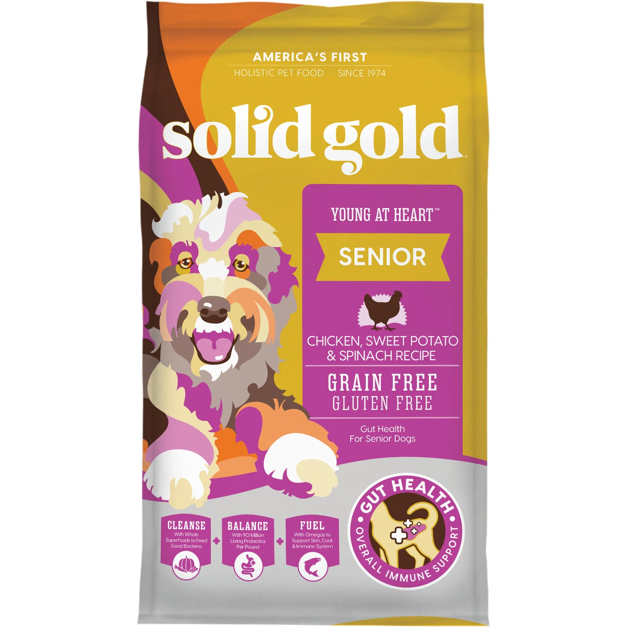 Dry Senior Dog Food With Chicken, Sweet Potato & Spinach, Grain Free
