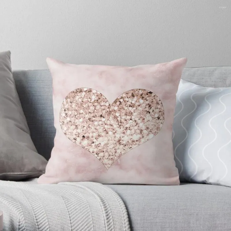 Cuscino oro rosa - cover decorativo di divano a cuore
