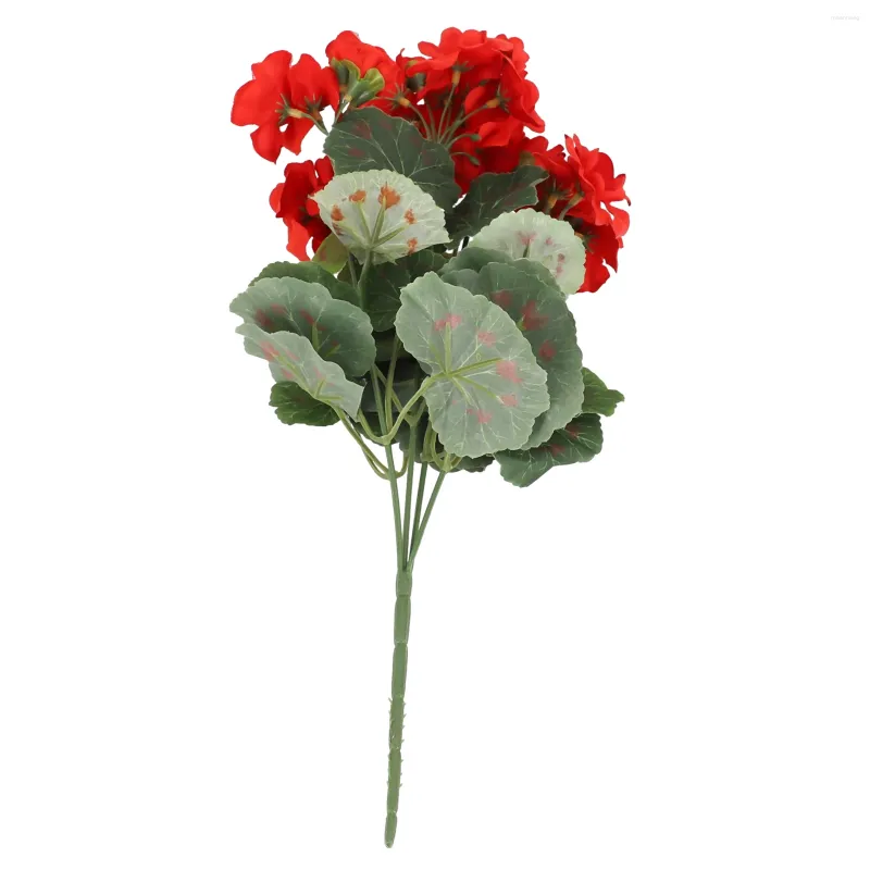 Dekorativa blommor 1 Gäng konstgjord pelargon rödrosa lila växtblomma Silk Fake Hortensia Begonia Home Office Wedding Decor