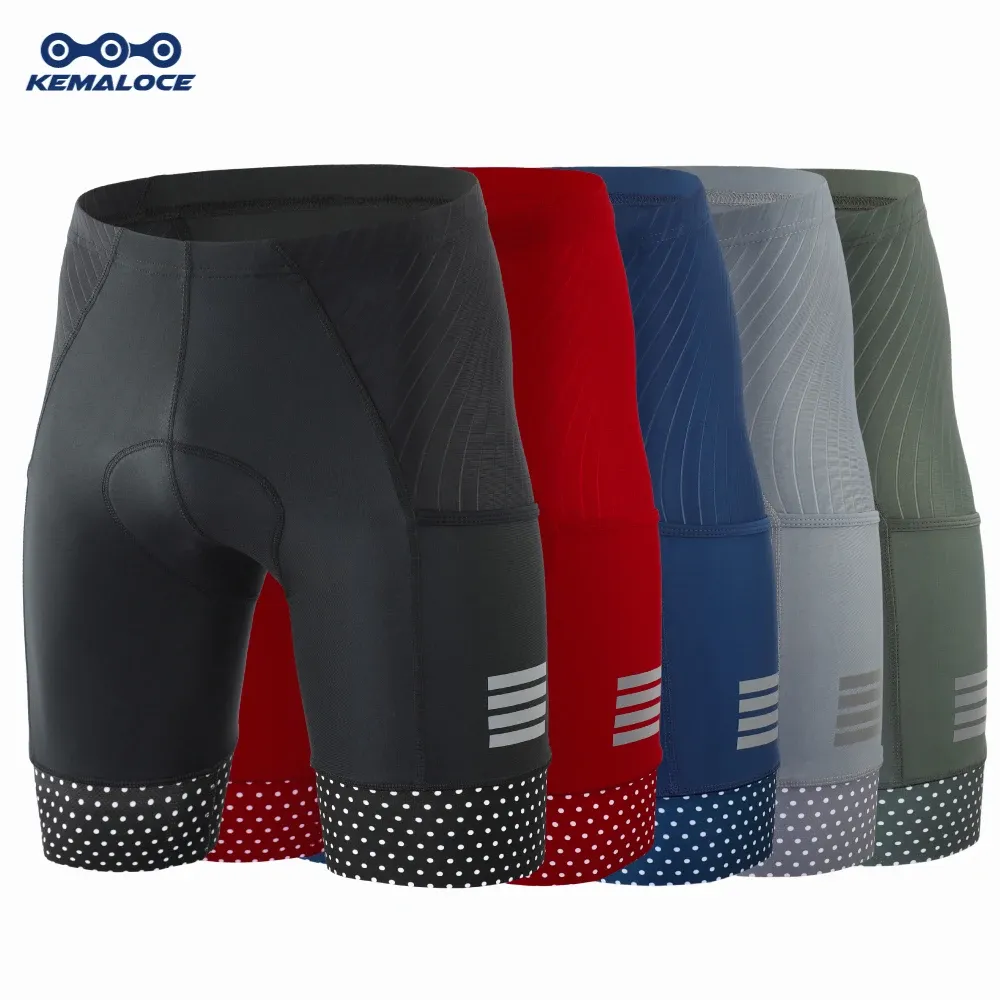 Kleding Kemaloce Cycling Shorts Men Blanco Blackgreyred Gel Pad Summer Bike Shorts Road Racing Compressie Reflecterende fietsen Knicker