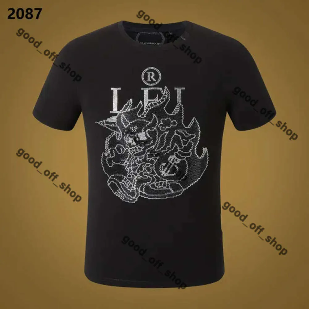 Plein Bear T Shirt Mens Designer Tshirts Ropa de marca Rhinestone Skull Men camisetas clásicas de alta calidad Camiseta casual Camiseta Philipe Plein 716