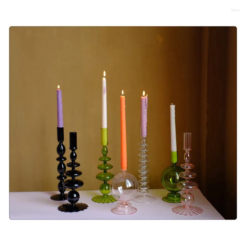 Candle Holders Christmas Votive Glass Vase Flower Pot Holder Candlestick For Home Bedroom Living