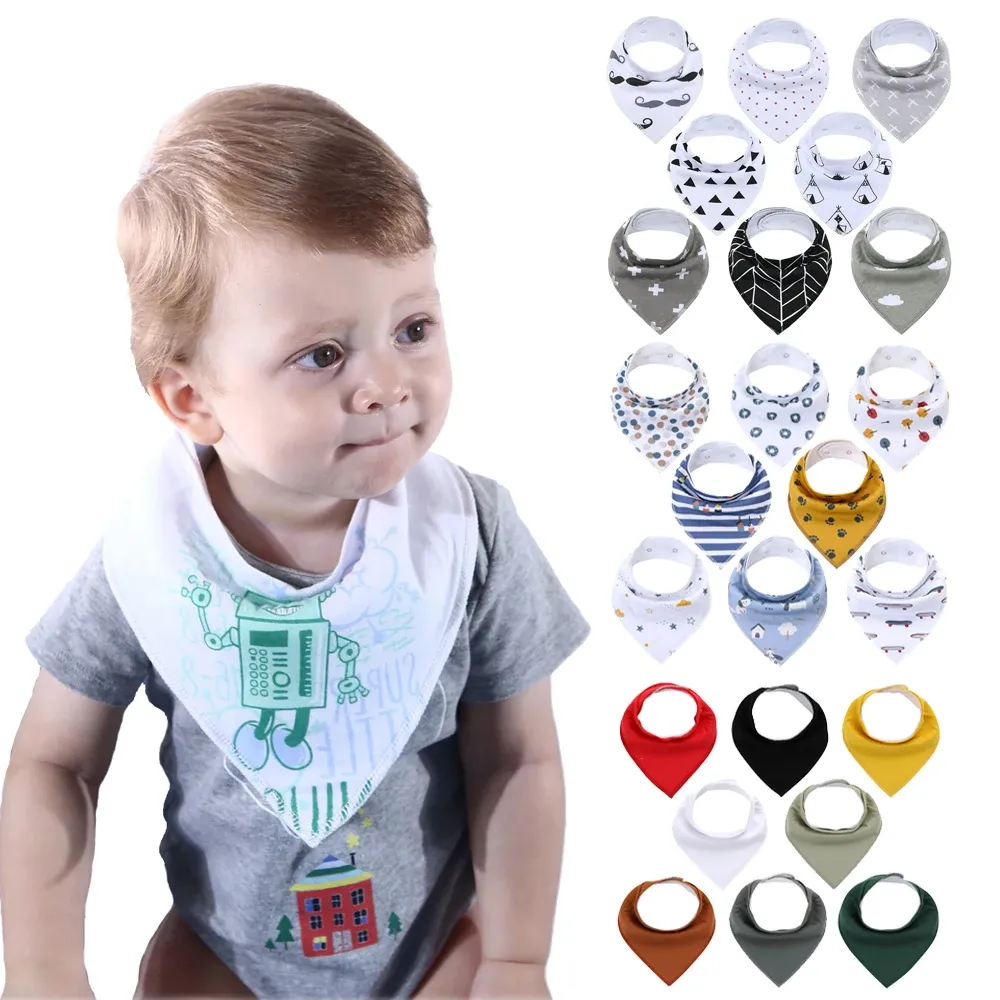 Caps 8pcs Baby Bibs Pasgeboren Baby Bandana Drool Bibs, Unisex Stijlvolle ontwerp Bandana Bibs For Boys Girls 100% biologische katoenen slabbetjes