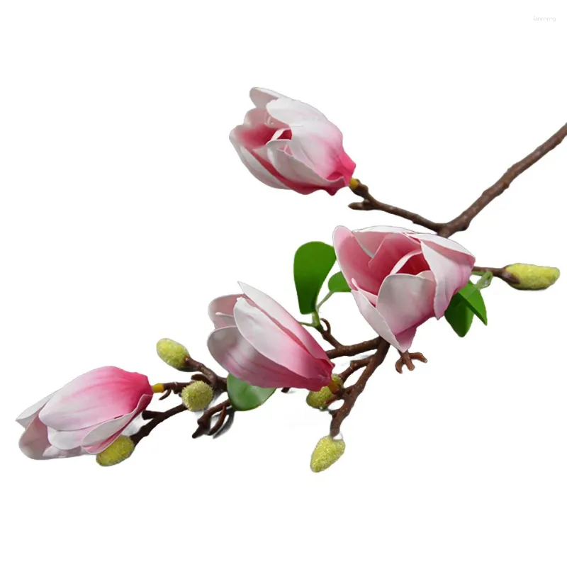 Dekorativa blommor Simulering Magnolia White Orchid Artificial Single Bouquet Faux Fake Branch Home Room Wedding Decoration