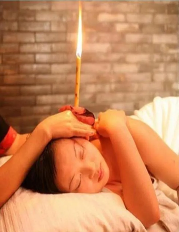 Indian Theraphy Ear Candle Naturalny stożka beewax ucha Candling Thermoauricular Therapia prosta w stylu ucha ŚCIENKA 8 COLO7547751