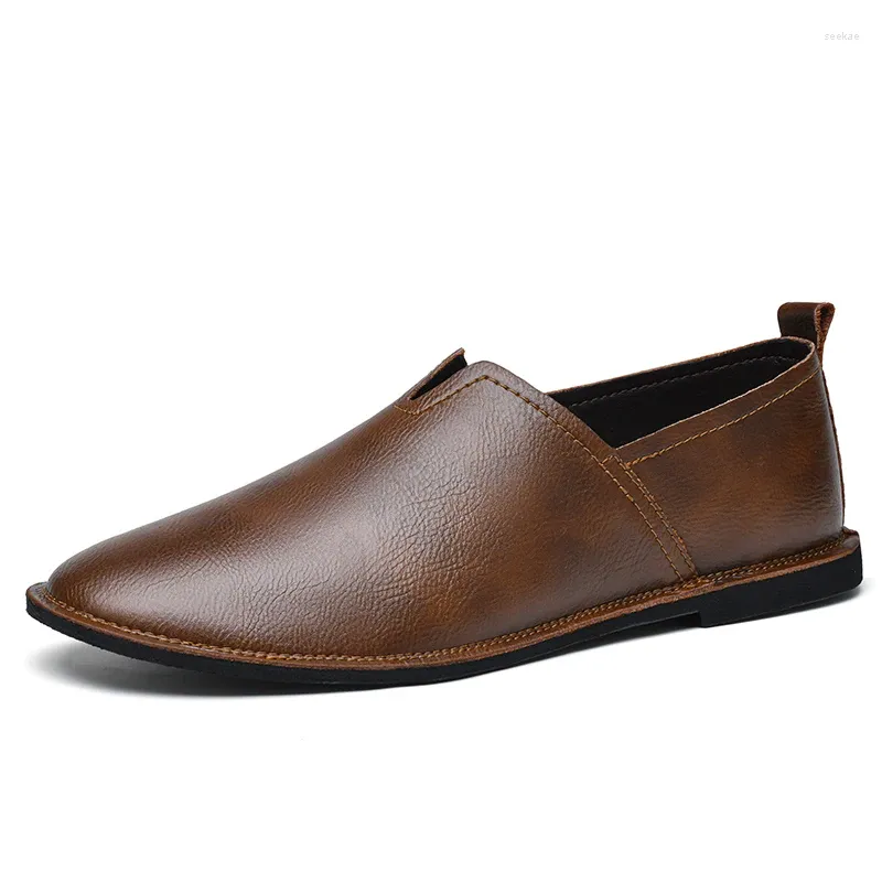 Casual Shoes 2024 Spring Autumn Selling Daily Men's Flat Interview Conference Business Genuine Leather