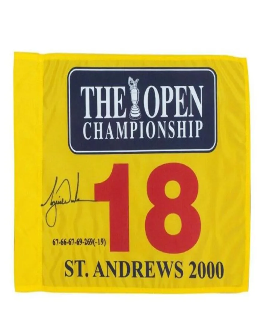 Tiger Woods 2000 British Open SIGNED Autographed Master open golf Pin Flag2637462