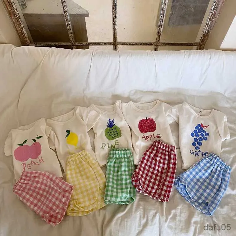 Conjuntos de roupas de pijamas de bebê conjuntos de pijamas de algodão infantil infantil de verão sem mangas de bebê pijamas para crianças desenhos animados roupas de roupas caseiras de desenhos animados