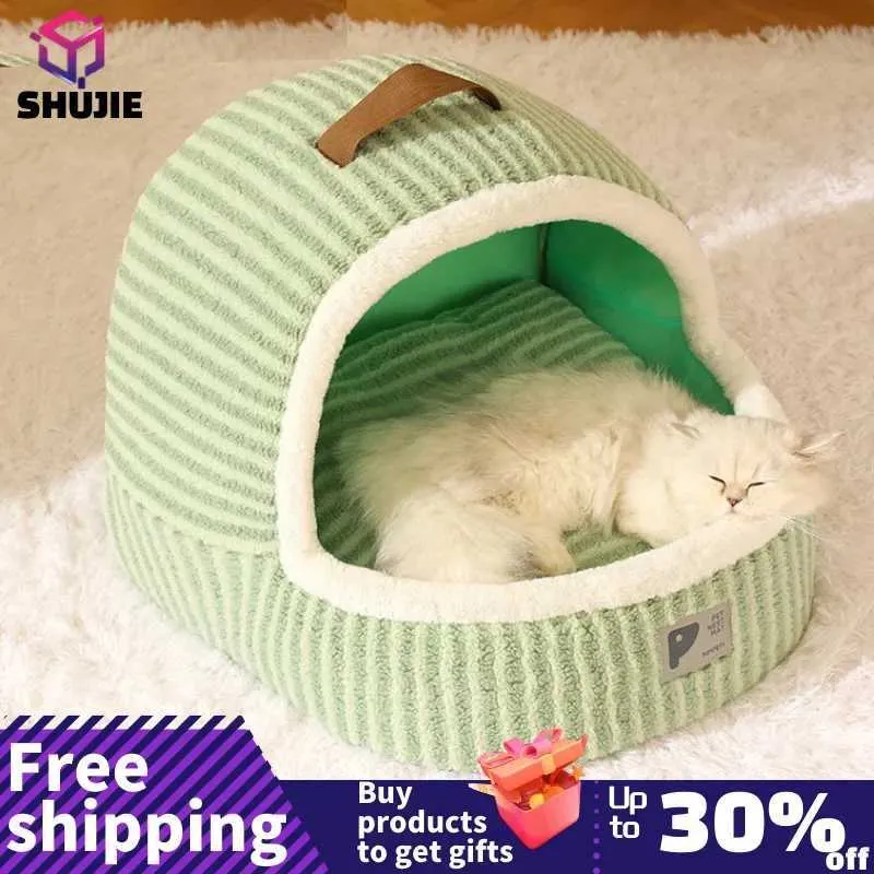 Zrjg Cat Carriers Crates Houses Pet Tent Cave Bed猫に適した子犬自己加熱猫