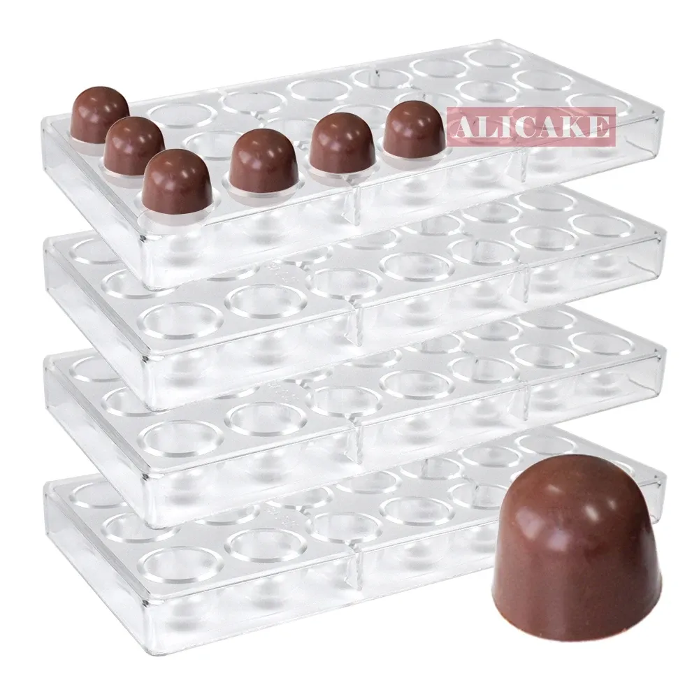 Formar 4st Set Polykarbonatchokladformar Bullet Form Candy Bonbons Mögel Professionell bakpaket Konfektterverktyg 2124B