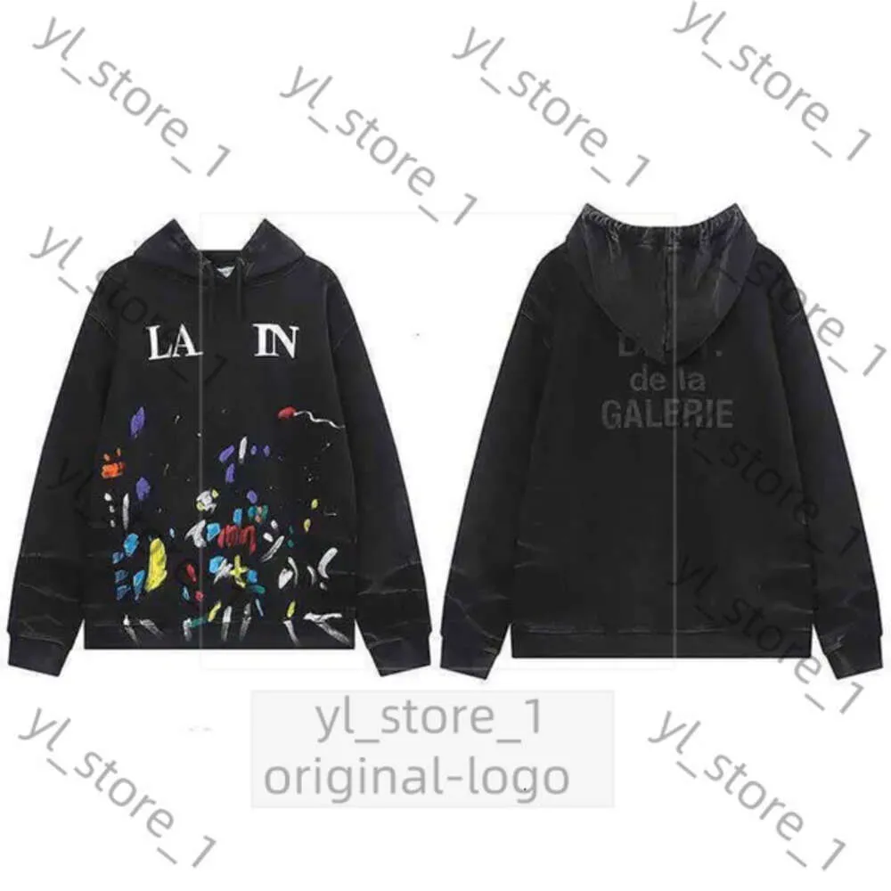 Lanvin Hoodie Designer de luxo Lanvins Classic Fashion Trend Hoodie Bordery Splash Ink Letter Speckle PRIMA