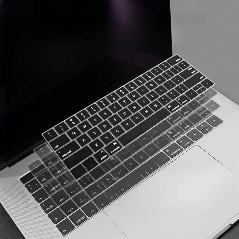 Esfago do teclado do laptop es Fr Ru para MacBook Air 13 M1 A2337 Silicone Protetive Film Teclado Case Air13 A2179 A1932 A1466 Capa
