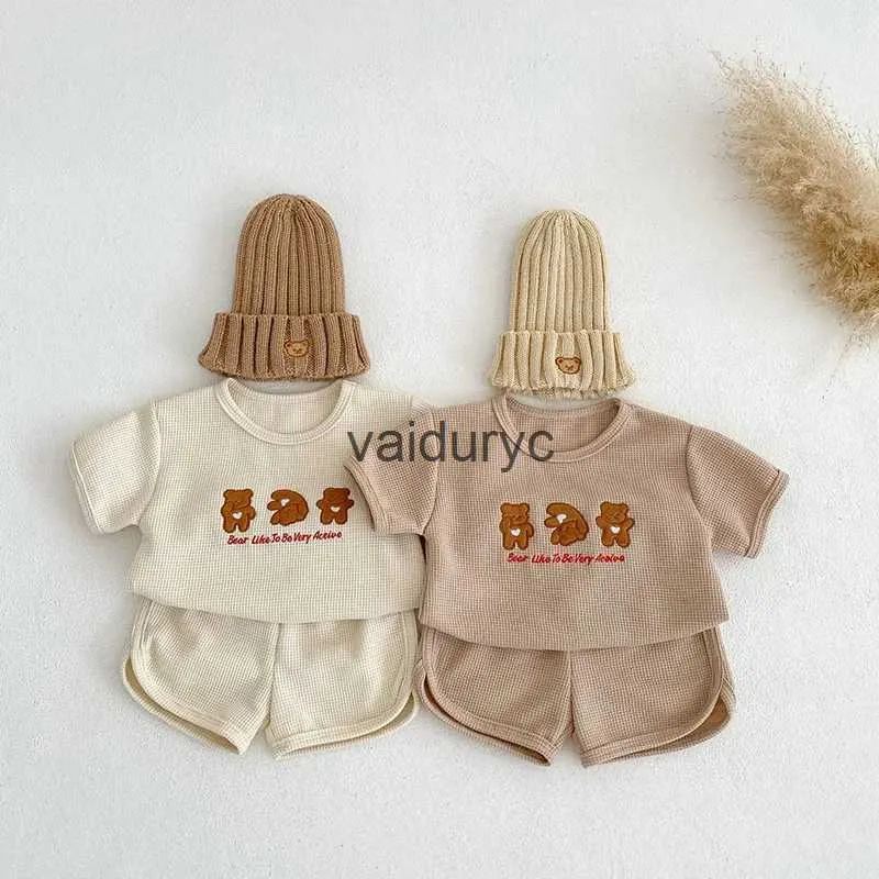 Kleidungssets Sommer Babykleidung Set Waffel Jungen