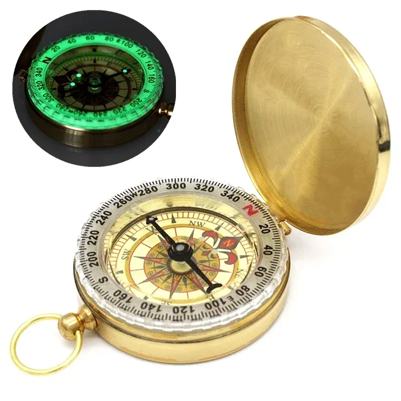 Compass Compas de alta calidad Camping Compas on Foot For Turism Pocket Boils Brass Gold Compass Navigation Actividades al aire libre Portátiles