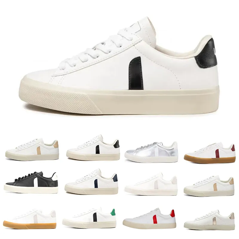 Vejaon Casual Shoes Men Trainers Green Earth Green Low-Carbon Organic Cotton Flats Platform Sneakers Womens Classic White Designer Shoe