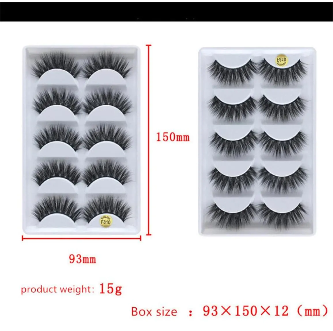 12Style 5Pairs1Box Eyelashes falsas hechas a mano 3D Mink Natural Greed Eyelashes 5 pars1set Herramientas de belleza de pestañas postizas Finez Epacket 1409258