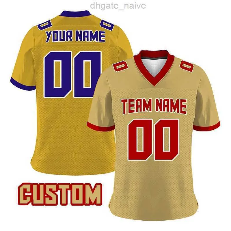 Golden Super Rugby Jersey Soccer 2022 2023 American Football Team Shirt Männer authentische kundenspezifische Sublimation Sportwear T-Shirts