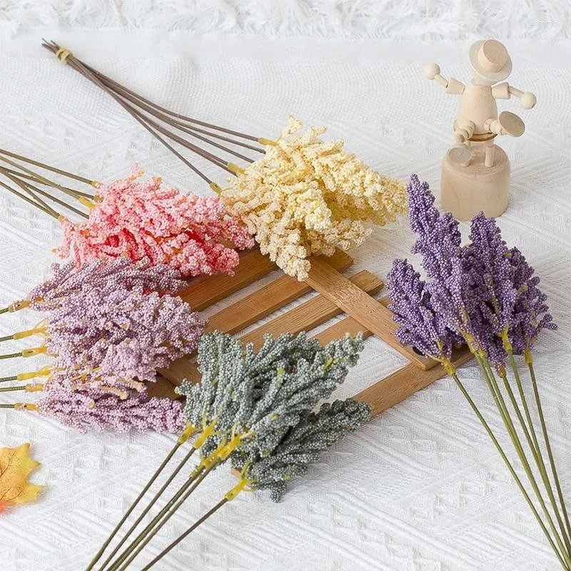 装飾的な花シミュレーションフォーム小麦スパイク人工花の偽の穀物家の装飾結婚式用品アレンジメント屋外の装飾