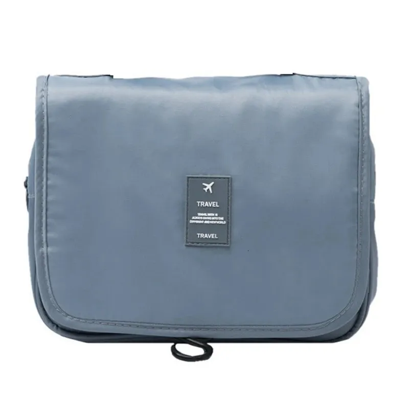 Bolsa de tocador colgante bolsa de aseo impermeable a gran capacidad de gran capacidad de viaje de tamaño de tocador bolso de maquillaje fácil instalación gris 240412