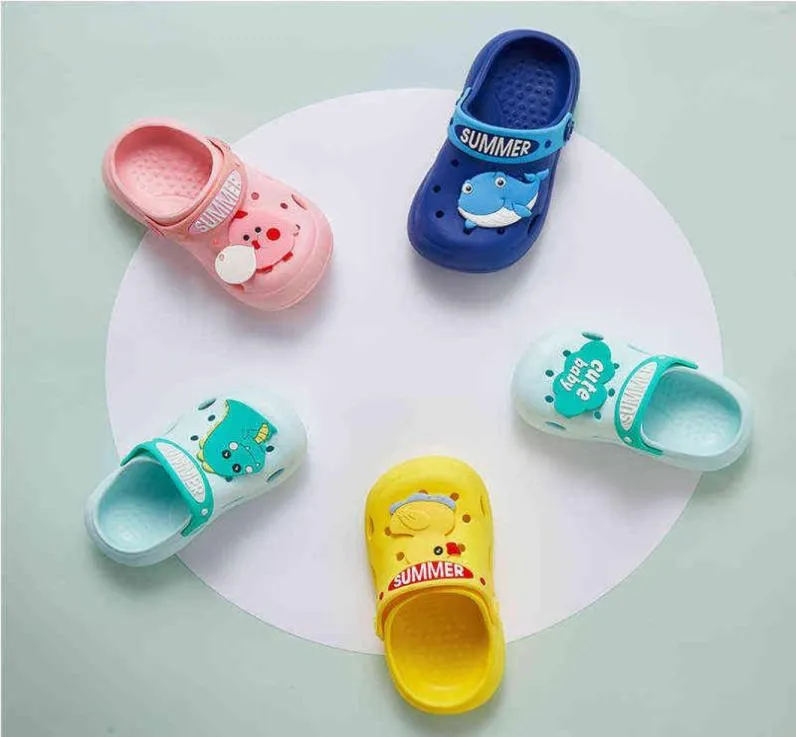 Style Kids Summer Dinosaur Slide Enfant Enfant bébé garçon mignon pantoufle pour tout-petits filles sandales Soft Sodals Bebe S6162273