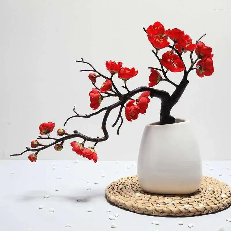 Fiori decorativi artificiale fiore di ciliegio prugna materiale di seta per casa decorazione fai -da -te dimo -da -te fake