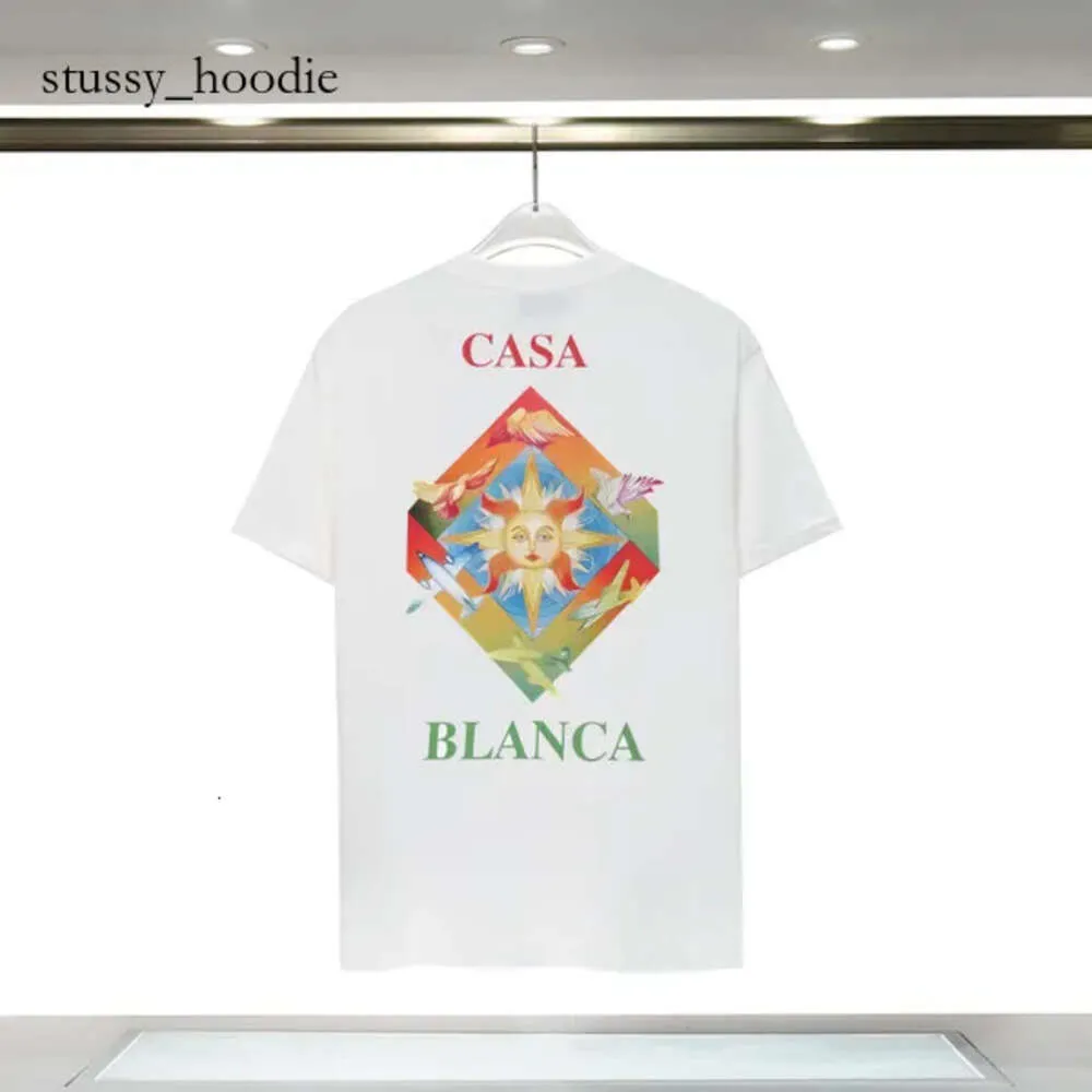 Męski projektant Casablancas koszula luksusowa tshirt męskie luksusowa koszula dla Casablanc Men Top duży koszulka Casablancas odzież moda letnia załoga szyi krótki rękaw 1984