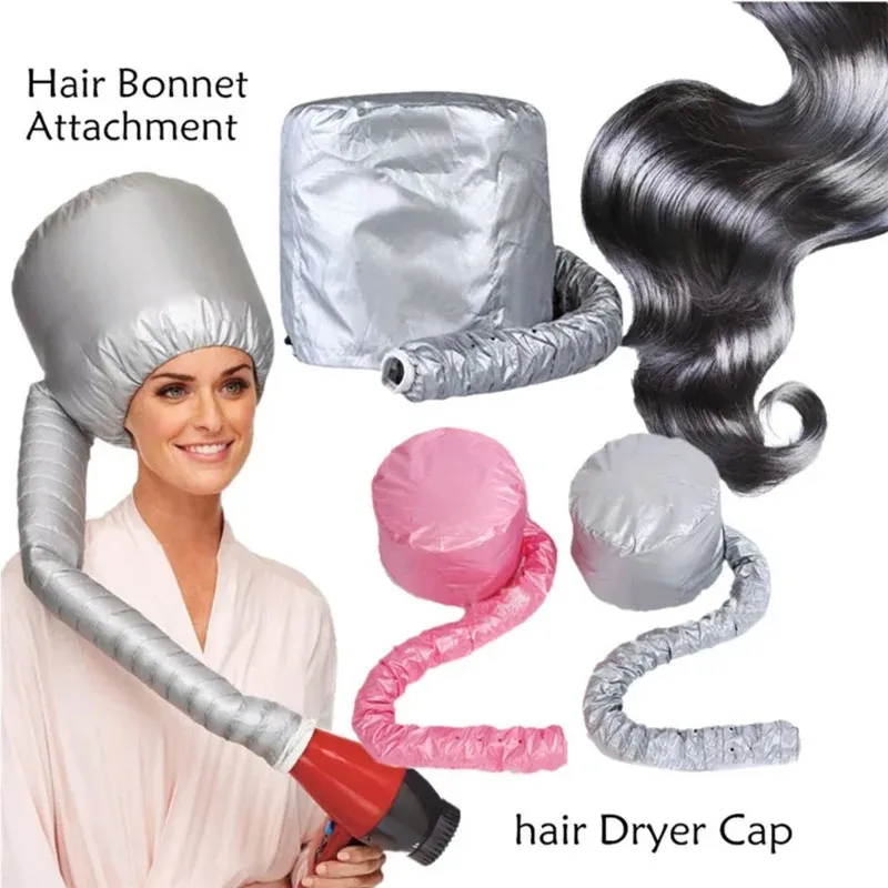 슬리버/핑크 휴대용 부드러운 머리카락 건조 모자 보닛 후드 모자 여성 블로우 드라이어 홈 미용실 공급 조정 가능한 액세서리