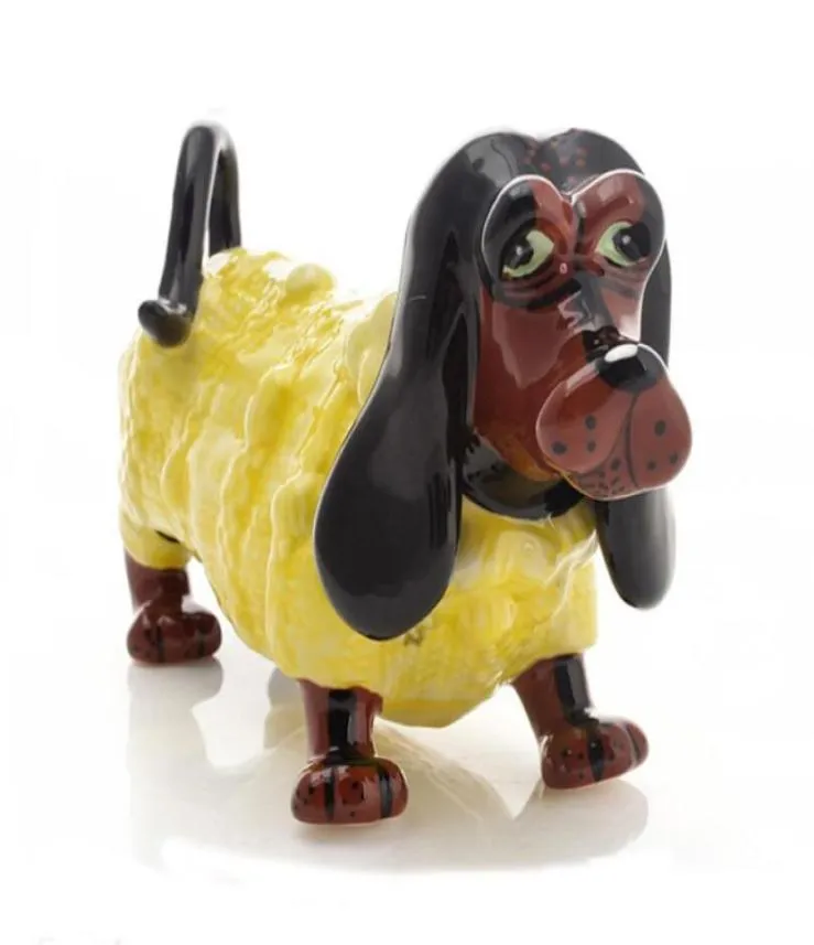 Dachshund jamnik ceramiczny jamnik Dach Dom Home Decor Crafts Dekorowanie pokoju Ceramika Ozdoba Porcelana Animal Figurine7598999