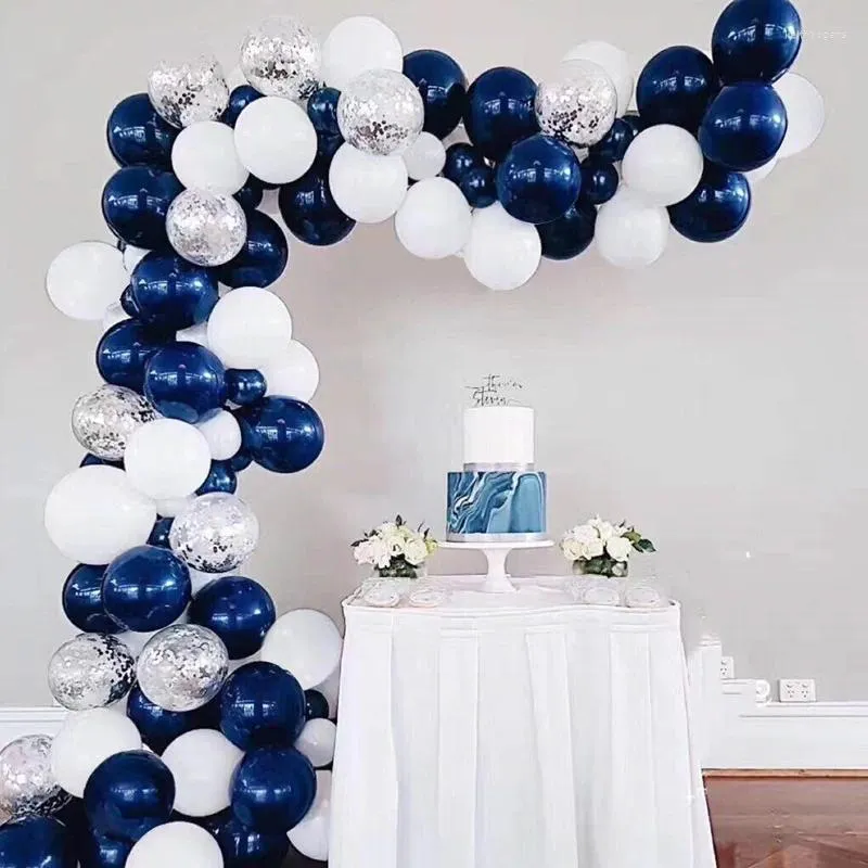 パーティーデコレーション73pcs/lot Navy Blue Balloons紙吹雪ラテックスバルーンアーチガーランドキットベビーシャワー誕生日結婚式のエアグローブ