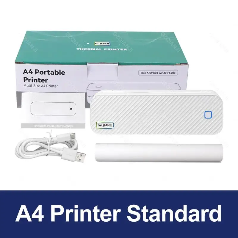 wholesale Top Wireless Mini A4 Thermal Printer Inkless Portabl Bluetooth Paper Mobile Phone Po Document For Office/Work/Home