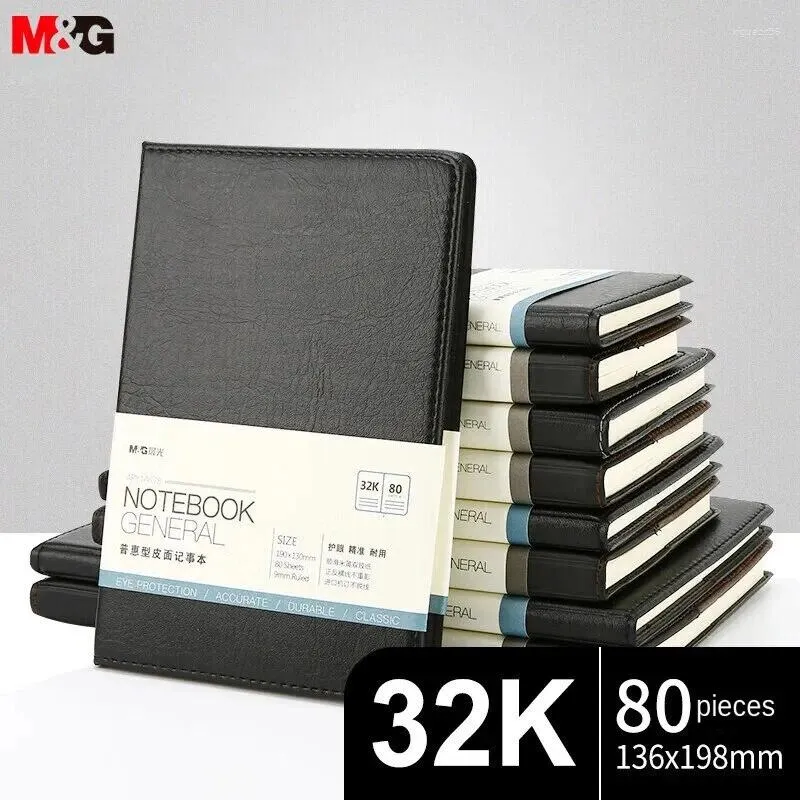 MG Stationery 32K / 80 Black Office Notebooks Rencontre des blocs-notes Business Business Bounwing Inclusive Lound en cuir