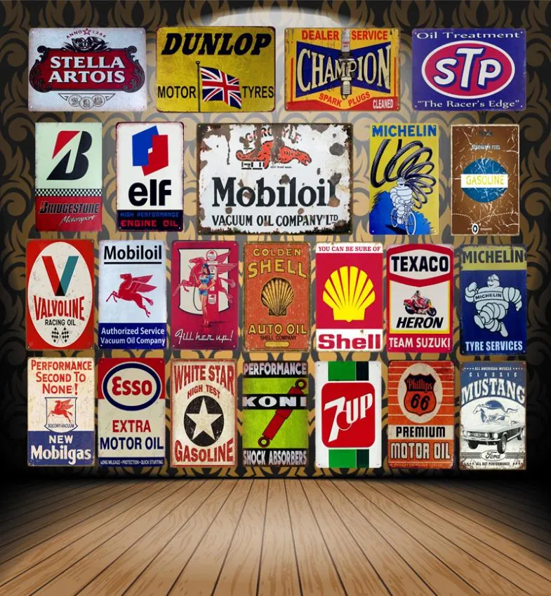 2019 new Vintage Mobil Motor Oil Tin Signs Metal Poster ELF STP Valvoline Auto Motorcycle Gasoline Garage Shop Home Wall Decoratio5785930