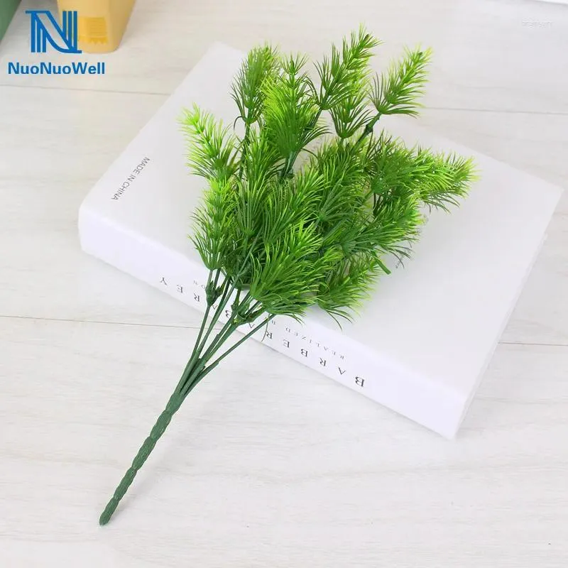 Fleurs décoratives Nuonuowell 32 cm Fleur artificielle fausses plantes branches de pin arbre de Noël pour 5 pcs / lot