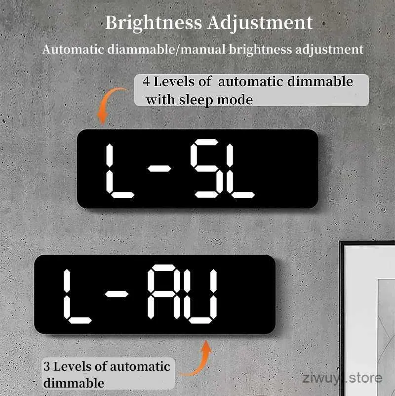 Orologi da tavolo da scrivania 9 pollici di ampio clock digitale per la temperatura della temperatura della temperatura per la parete digitale plug dimmerabile automatico in uso orologio da tavolo da snooze 12/24H DST LED ANNUNCHI