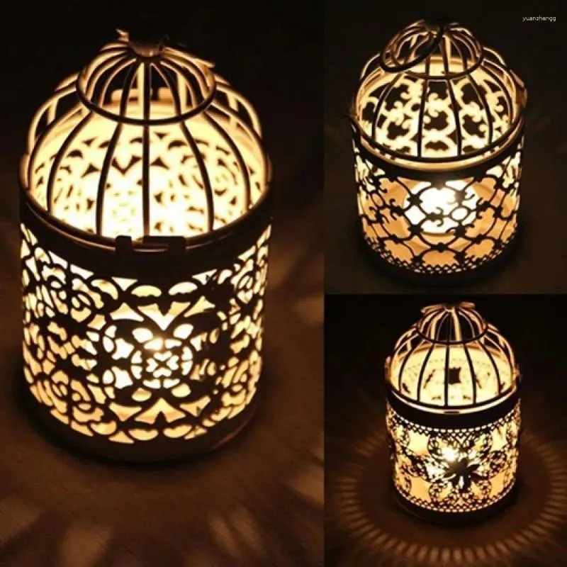 Kaarsenhouders creatieve thuisvogel kooi antieke Marokkaanse stijl lantaarn holle houder stand bruiloft romantische decoratie ornamenten