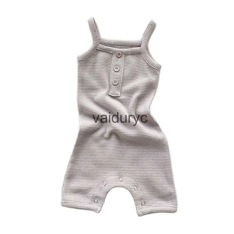 Rompers zomer nieuwe baby romper 0-12m peuter katoenen bodysuits pasgeboren vaste één stukken baby kleding pasgeboren babykleding H240509