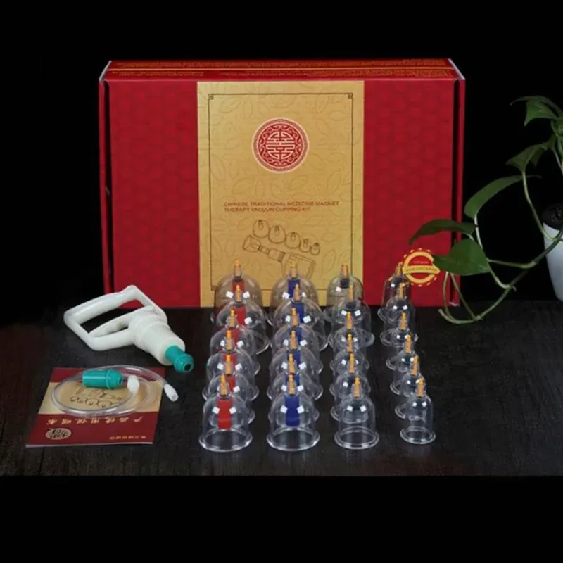 Massager 24 koppar Massage Vakuum Kuppning Set Magnet Apirating Cupping Curs Acupuncture Massage Sug Cup Chinese Medical Massage Kit