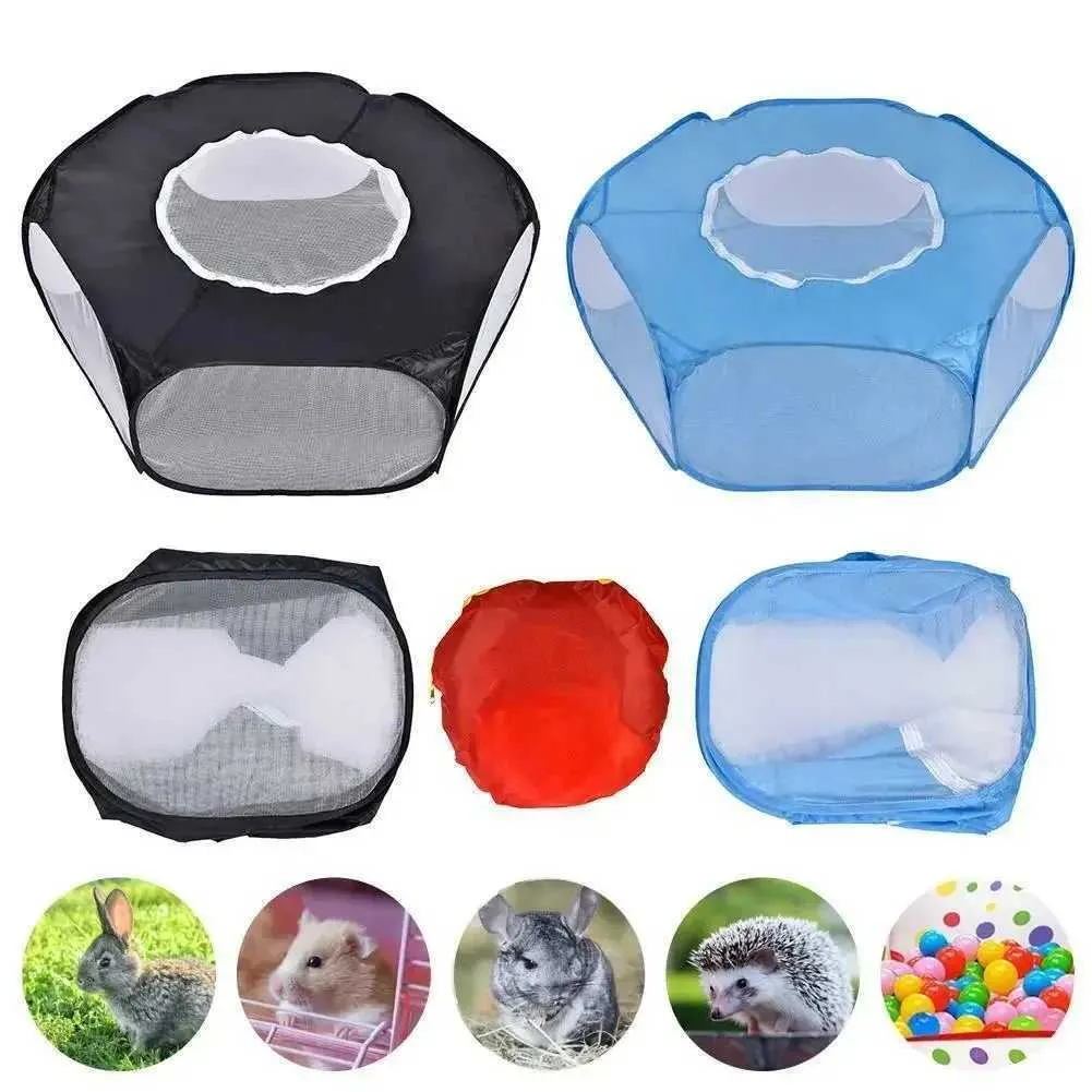 Porteurs de chats caisses maisons portables petites animaux de compagnie cage transparent hérisson cage tente de compagnie clôture de compagnie ouverte clôture pliante hamster lapin de lapin de lapin 240426