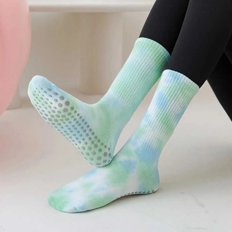 Yoga Pilates Socks With Grips For Women Non Slip Colorful