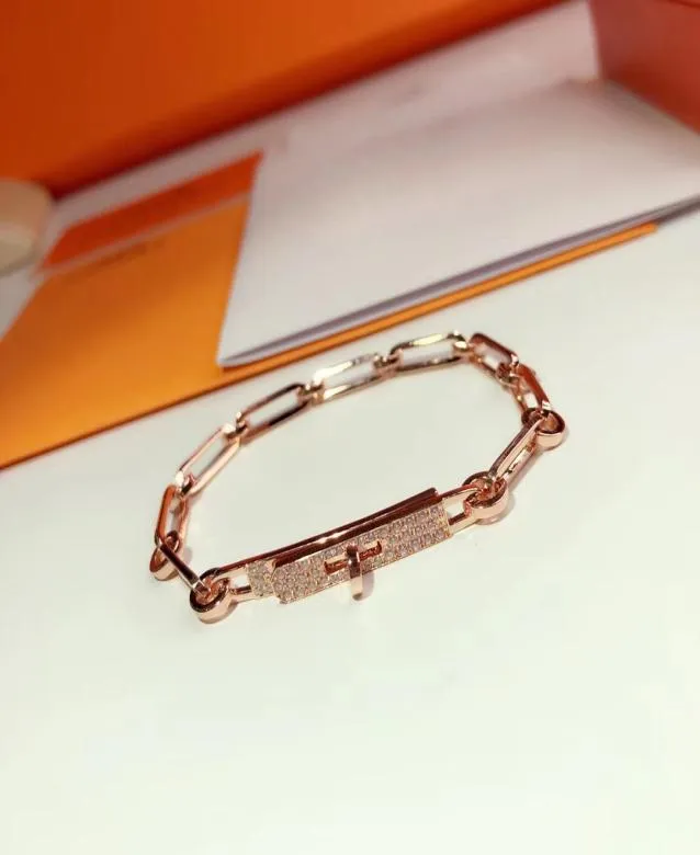 luxurious For Women Letter Round H Lock Jewelry S925 Silver Bangle Set France Quality Golden Rose Gold Superior quality Bracel9254569