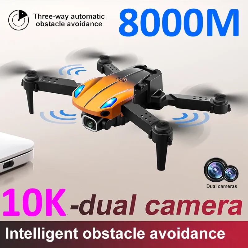 Drönare KY907 DRONE HDDUAL CAM 8000M Hinder Undvikande 5G GPS Professionell Aerial Photography Optical Flow Four Axis Quadcopter 10k