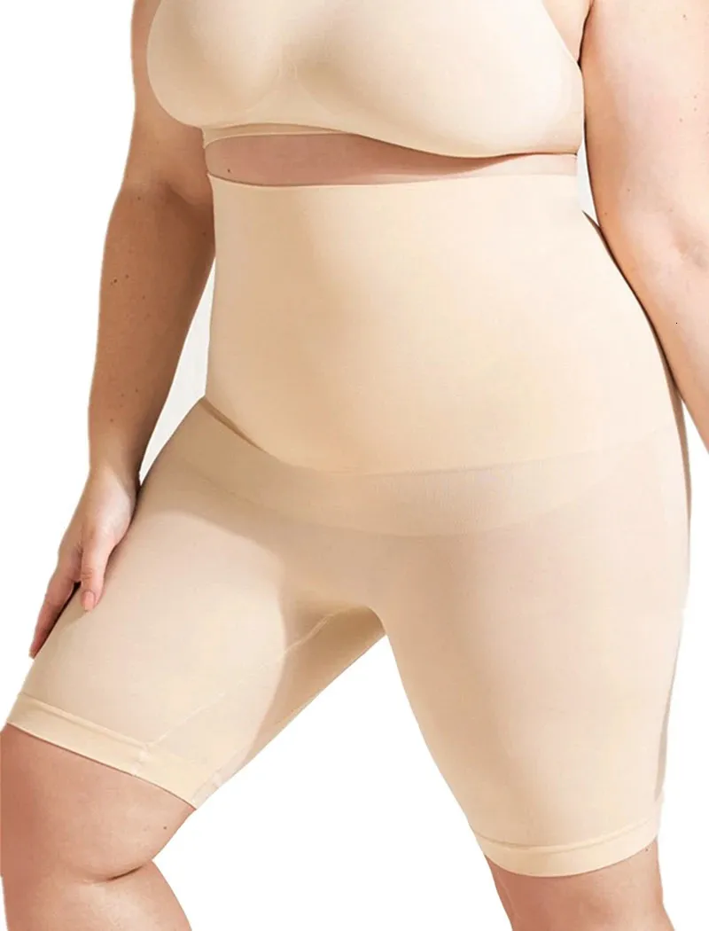 Hög midja Body Shaper Shorts Shapewear For Women Tummy Control Lår Slimming Plus Size Midjetränare Shapers Trosor 240425