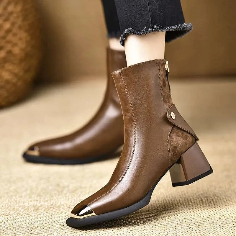 Roimaash Women's Classic Ankle Boots - Synthetic Material With 6.5 Cm Heel - View #6