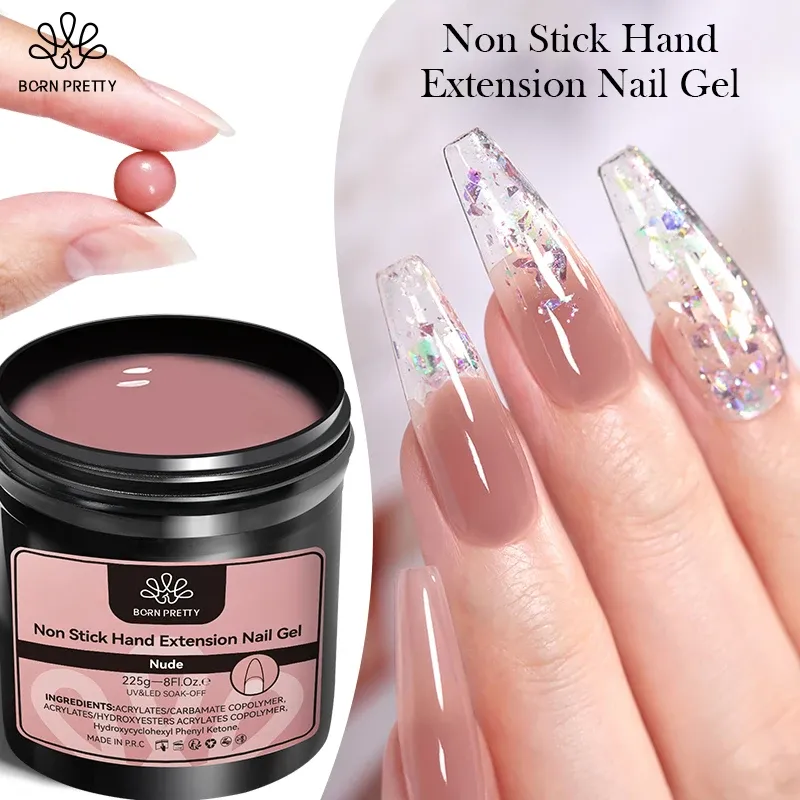 Kits nés Pretty 225g non-bâton d'extension à main en gel de vernis à ongles tremper au large des UV LED Gel Couleur rapide Extension gel gel auto liveli