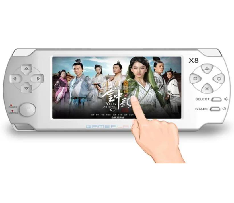 X8 Nostalgic Host Touch Screen 8GB Portable Game Console With Ebook TV Out Handheld Många klassiska spel MP3 MP4 MP5 Player5449965