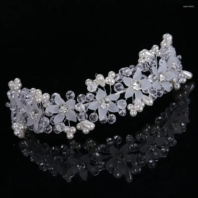 Haarclips Princess Bridal Tiara Hoofddeksels Niet-slip Haarband Fashion Crystal Hoofdress Diamond Flower Accessories Party